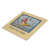 Farbenfrohe Mandarin-Duck am Personalisierten See Fliese (Seite)