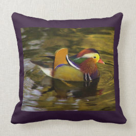 Farbenfrohe Mandarin Duck Lila Square Kissen