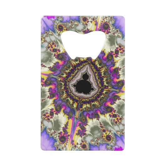 farbenfrohe Mandelbrot-Fraktal Geldbeutel Flaschenöffner (Vorderseite)