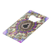 farbenfrohe Mandelbrot-Fraktal Geldbeutel Flaschenöffner (Vorderseite Schrägansicht)