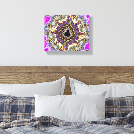 farbenfrohe Mandelbrot-Fraktal Leinwanddruck (Insitu (Schlafzimmer))