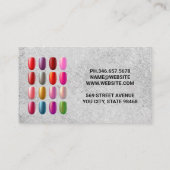 Farbenfrohe Maniküre Visitenkarte (Rückseite)