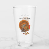 Farbenfrohe männliche Türkei Schwanz Herbstleaves  Glas (Rückseite)