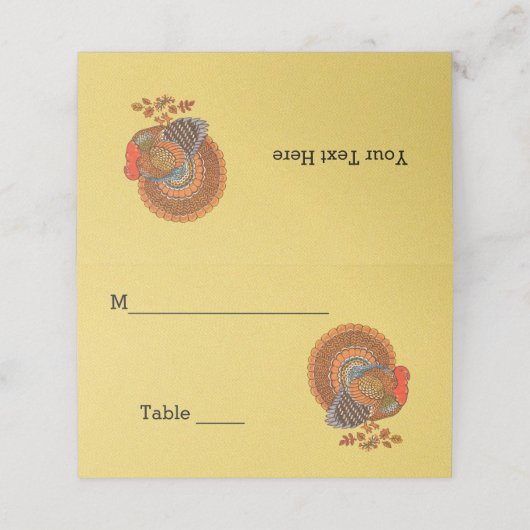 Farbenfrohe männliche Türkei verbreitet Schwanz in Platzkarte (Außenseite Aufgefaltet)