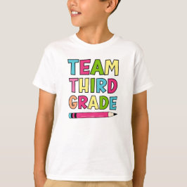 Farbenfrohe Mannschaft 3. Klasse zurück zur Schule T-Shirt