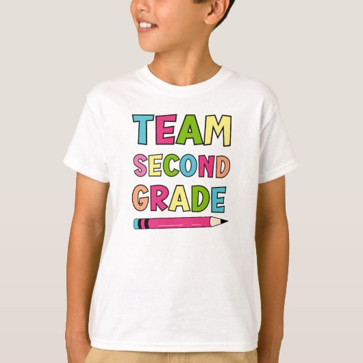 Farbenfrohe Mannschaft zweiter Klasse zurück zur S T-Shirt (Vorderseite)