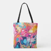 Farbenfrohe, marbelfarbene Muster Tasche (Rückseite)