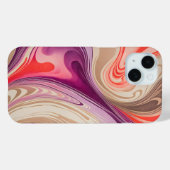 Farbenfrohe Marbled Paper Art iPhone Case (Rückseite (Horizontal))