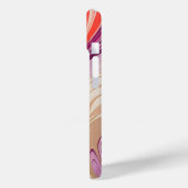 Farbenfrohe Marbled Paper Art iPhone Case (Rückseite / Links)
