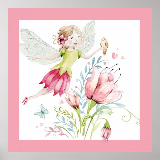 Farbenfrohe Märchen und Blume Poster (Vorne)