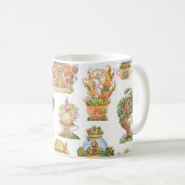 Farbenfrohe Märchenhäuser Muster Kaffeetasse (VorderseiteRechts)