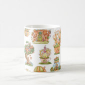 Farbenfrohe Märchenhäuser Muster Kaffeetasse (Mittel)