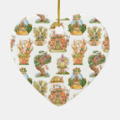 Farbenfrohe Märchenhäuser Muster Keramik Ornament (Hinten)