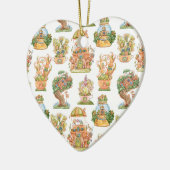 Farbenfrohe Märchenhäuser Muster Keramik Ornament (Links)