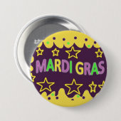 Farbenfrohe Mardi Gras Button (Vorne & Hinten)