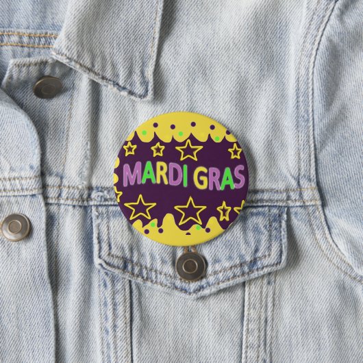 Farbenfrohe Mardi Gras Button (Beispiel)