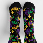 Farbenfrohe Mardi Gras Carnival Muster Socken (Oben)