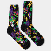 Farbenfrohe Mardi Gras Carnival Muster Socken (Rechts)