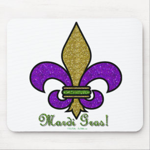 Farbenfrohe Mardi Gras Fleur De Lis Mousepad
