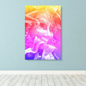 Farbenfrohe Mardi Gras Mask Leinwanddruck (Insitu (Holzboden))