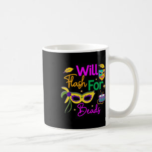 Farbenfrohe Mardi Gras wird für Perlen blinken Kaffeetasse