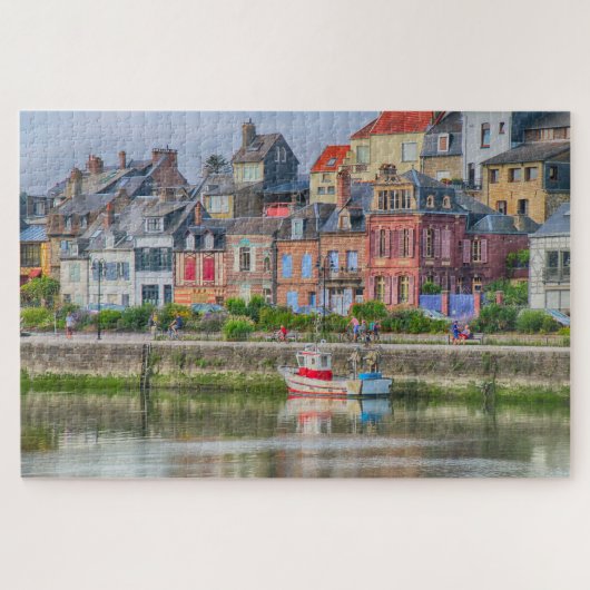 Farbenfrohe Marina Village Boat Saint Valery Puzzle (Horizontal)