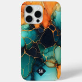 Farbenfrohe Marmor Abstraktes Glas Art Monogramm Case-Mate iPhone Hülle (Rückseite)