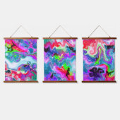 Farbenfrohe Marmor Digitale Fluid Art Wandteppich Mit Holzrahmen (Dreifach)