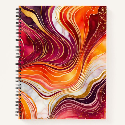 Farbenfrohe Marmor Ink Art Spirituosen Notebook Notizblock (Vorderseite)