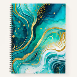 Farbenfrohe Marmor Ink Art Spirituosen Notebook Notizblock