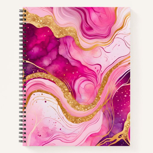 Farbenfrohe Marmor Ink Art Spirituosen Notebook Notizblock (Vorderseite)