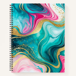 Farbenfrohe Marmor Ink Art Spirituosen Notebook Notizblock