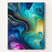 Farbenfrohe Marmor Ink Art Spirituosen Notebook Notizblock (Rückseite)