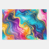 Farbenfrohe Marmorfarbenhandtücher Geschenkpapier Set (Vorderseite 2)