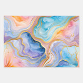 Farbenfrohe Marmorfarbenhandtücher Geschenkpapier Set (Vorderseite 3)