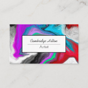 Farbenfrohe Marmorflüssigkeit Kunst Visitenkarte