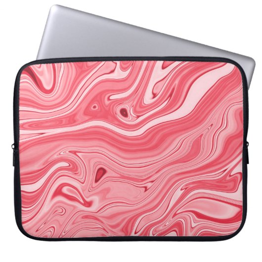 Farbenfrohe Marmorgemälde, roter Marmorpinsel Laptopschutzhülle (Vorderseite)