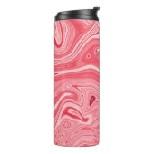 Farbenfrohe Marmorgemälde, roter Marmorpinsel Thermosbecher (Nach links gedreht)