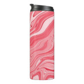 Farbenfrohe Marmorgemälde, roter Marmorpinsel Thermosbecher (Nach rechts gedreht)