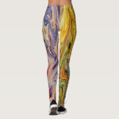 Farbenfrohe marmorierte Hintergründe Wildes Muster Leggings (Rückseite)