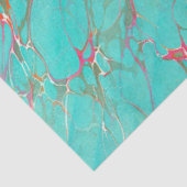 Farbenfrohe marmorierte Imitate Türkisfarbenes Dek Seidenpapier (Ausschnitt)