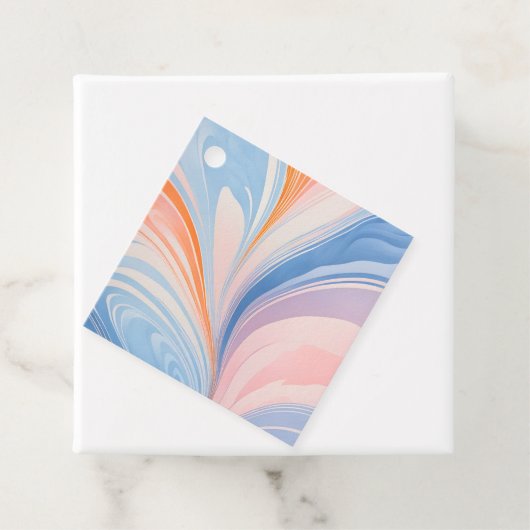 Farbenfrohe, marmorierte Zeitungstipps Geschenkanhänger (Beispiel)