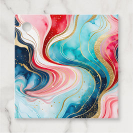 Farbenfrohe Marmorklänge Geschenkanhänger