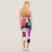 Farbenfrohe Marmorkunstexplosion Capri Leggings (Rückseite)