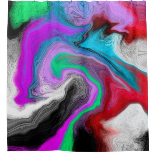 Farbenfrohe Marmorkunstexplosion Duschvorhang (Vorderseite)
