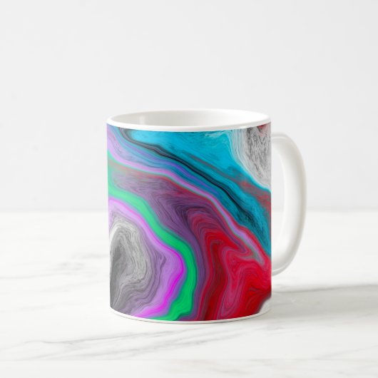 Farbenfrohe Marmorkunstexplosion Kaffeetasse (VorderseiteRechts)
