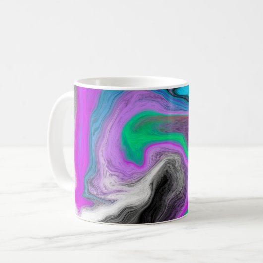Farbenfrohe Marmorkunstexplosion Kaffeetasse (Vorderseite Links)