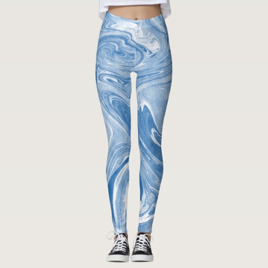 Farbenfrohe Marmorkunstmuster. Leggings (Vorderseite)