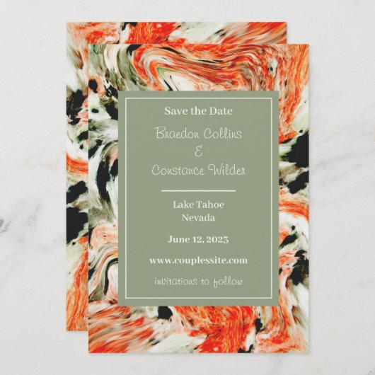 Farbenfrohe MarmorWedding retten das Datum Save The Date (Vorne/Hinten)