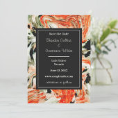 Farbenfrohe MarmorWedding retten das Datum Save The Date (Stehend Vorderseite)